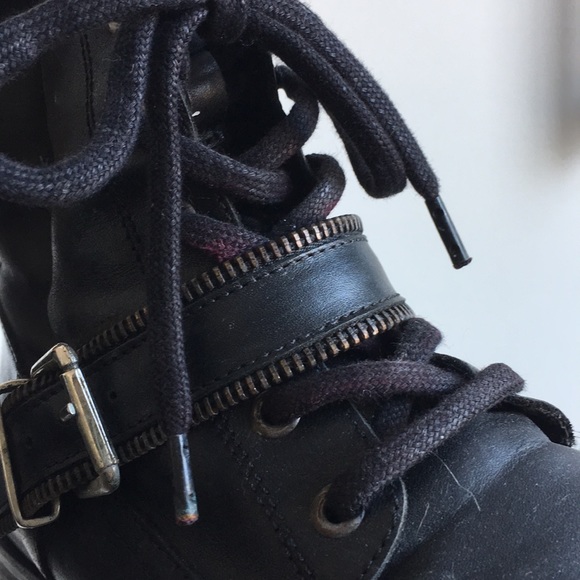 Maje Leather Women's 7 High End Designer Combat Boots - Picture 6 of 6